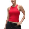 imageCRZ YOGA Softembrace High Neck Casual Tops for Women Soft Double Lined Sleeveless Shirts Basic Summer Going Out TanksAurora Red