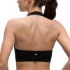 imageCRZ YOGA Womens Butterluxe Halter Sports Bras  Scoop Neck Padded Open Back Yoga Crop Gym Tops Low ImpactBlack