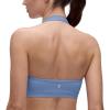 imageCRZ YOGA Womens Butterluxe Halter Sports Bras  Scoop Neck Padded Open Back Yoga Crop Gym Tops Low ImpactOasis Blue