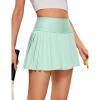 imageCRZ YOGA Womens High Waisted Pleated Tennis Skirts with Pockets Tummy Control Casual Liner A Line Workout Golf SkortsMint Moment