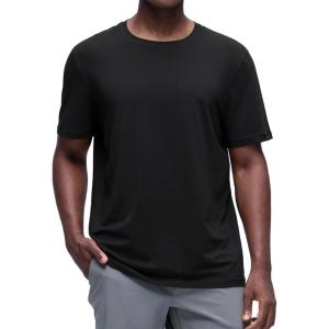 imageCRZ YOGA Mens CottonBlend Short Sleeve Tee Tops Moisture Wicking Workout Athletic Casual Lightweight Soft Basic TShirtBlack
