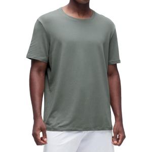 imageCRZ YOGA Mens CottonBlend Short Sleeve Tee Tops Moisture Wicking Workout Athletic Casual Lightweight Soft Basic TShirtGrey Sage