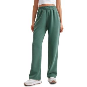 imageCRZ YOGA SoftAura Wide Leg Sweatpants Women 29quot31quot Modal High Waisted Lounge Travel Casual Sweat Pants with PocketsDark Forest Green