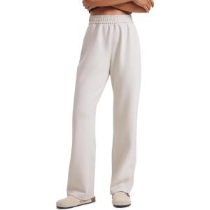 imageCRZ YOGA SoftAura Wide Leg Sweatpants Women 29quot31quot Modal High Waisted Lounge Travel Casual Sweat Pants with PocketsMilky White Bone