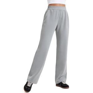 imageCRZ YOGA SoftAura Wide Leg Sweatpants Women 29quot31quot Modal High Waisted Lounge Travel Casual Sweat Pants with PocketsRhino Grey
