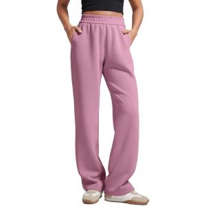 imageCRZ YOGA SoftAura Wide Leg Sweatpants Women 29quot31quot Modal High Waisted Lounge Travel Casual Sweat Pants with PocketsVelvet Dust