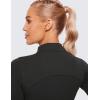 imageCRZ YOGA Womens Butterluxe Mock Turtleneck Long Sleeves Crop Tops Slim Fit Workout Casual TShirt Base Layer Fall ShirtsBlack