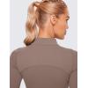 imageCRZ YOGA Womens Butterluxe Mock Turtleneck Long Sleeves Crop Tops Slim Fit Workout Casual TShirt Base Layer Fall ShirtsBrown Purple
