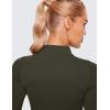 imageCRZ YOGA Womens Butterluxe Mock Turtleneck Long Sleeves Crop Tops Slim Fit Workout Casual TShirt Base Layer Fall ShirtsOlive Green