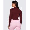 imageCRZ YOGA Womens Butterluxe Mock Turtleneck Long Sleeves Crop Tops Slim Fit Workout Casual TShirt Base Layer Fall ShirtsRed Merlot
