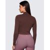 imageCRZ YOGA Womens Butterluxe Mock Turtleneck Long Sleeves Crop Tops Slim Fit Workout Casual TShirt Base Layer Fall ShirtsTaupe