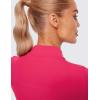 imageCRZ YOGA Womens Butterluxe Mock Turtleneck Long Sleeves Crop Tops Slim Fit Workout Casual TShirt Base Layer Fall ShirtsViva Magenta