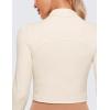 imageCRZ YOGA Womens Butterluxe Mock Turtleneck Long Sleeves Crop Tops Slim Fit Workout Casual TShirt Base Layer Fall ShirtsWhite Apricot