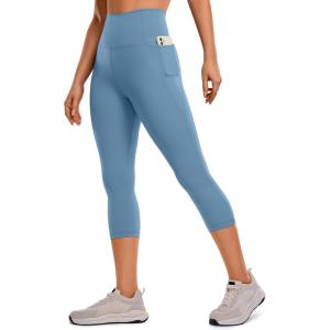 imageCRZ YOGA Womens Butterluxe Workout Capri Leggings with Pockets 21 Inches  High Waisted Gym Athletic Crop YogaUniverse Blue