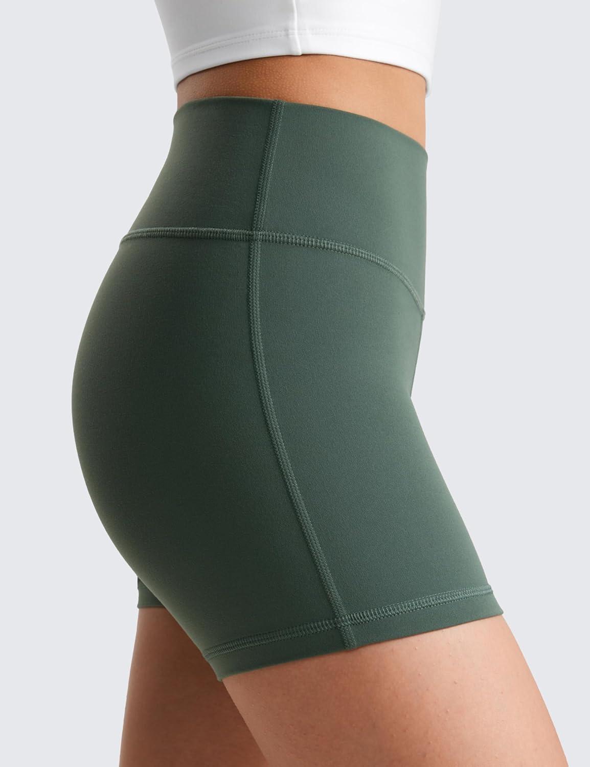 imageCRZ YOGA Girls Butterluxe Athletic Biker Shorts  Kids Teen High Waist Lounge Active Dance Yoga Running Buttery SoftDark Forest Green