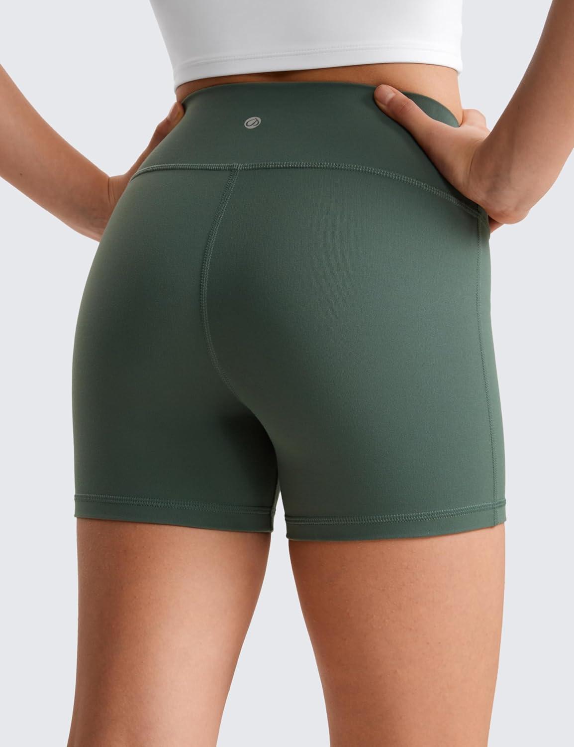 imageCRZ YOGA Girls Butterluxe Athletic Biker Shorts  Kids Teen High Waist Lounge Active Dance Yoga Running Buttery SoftDark Forest Green