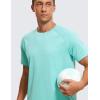 imageCRZ YOGA Mens Lightweight Athletic TShirts Moisture Wicking Running Workout Shirt Short Sleeve Gym TopsTropical Mint Green