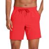 imageCRZ YOGA Mens Linerless Workout Shorts  7 Quick Dry for Running Sports Athletic Gym with PocketsDeep Red