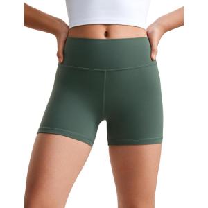 imageCRZ YOGA Girls Butterluxe Athletic Biker Shorts  Kids Teen High Waist Lounge Active Dance Yoga Running Buttery SoftDark Forest Green