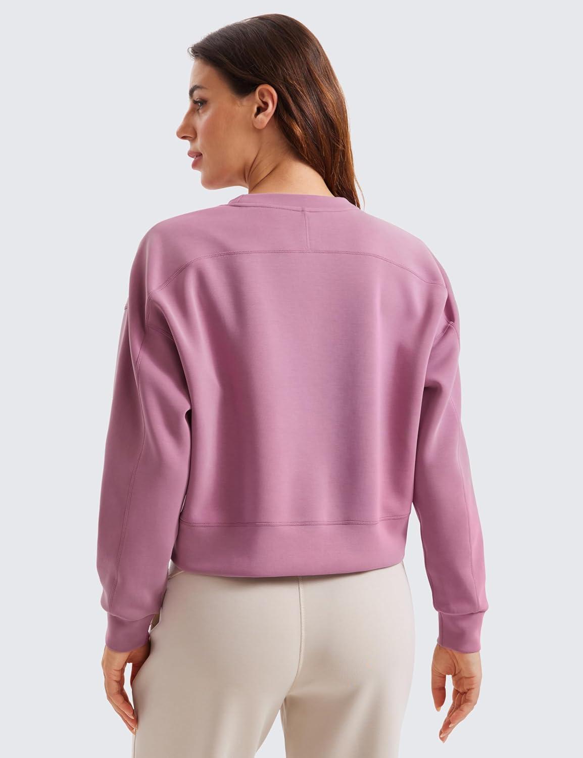 imageCRZ YOGA Womens SoftAura Crewneck Sweatshirt Long Sleeve Workout Casual Pullover Basic Fall TopsVelvet Dust