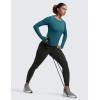 imageCRZ YOGA Womens Seamless Workout Long Sleeve Shirts Quick Dry Gym Athletic Tops Breathable Running Yoga TShirtsGreen Jade