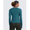 imageCRZ YOGA Womens Seamless Workout Long Sleeve Shirts Quick Dry Gym Athletic Tops Breathable Running Yoga TShirtsGreen Jade