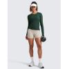 imageCRZ YOGA Womens Seamless Workout Long Sleeve Shirts Quick Dry Gym Athletic Tops Breathable Running Yoga TShirtsLegend Green