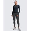 imageCRZ YOGA Womens Seamless Workout Long Sleeve Shirts Quick Dry Gym Athletic Tops Breathable Running Yoga TShirtsTrue Navy