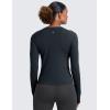 imageCRZ YOGA Womens Seamless Workout Long Sleeve Shirts Quick Dry Gym Athletic Tops Breathable Running Yoga TShirtsTrue Navy