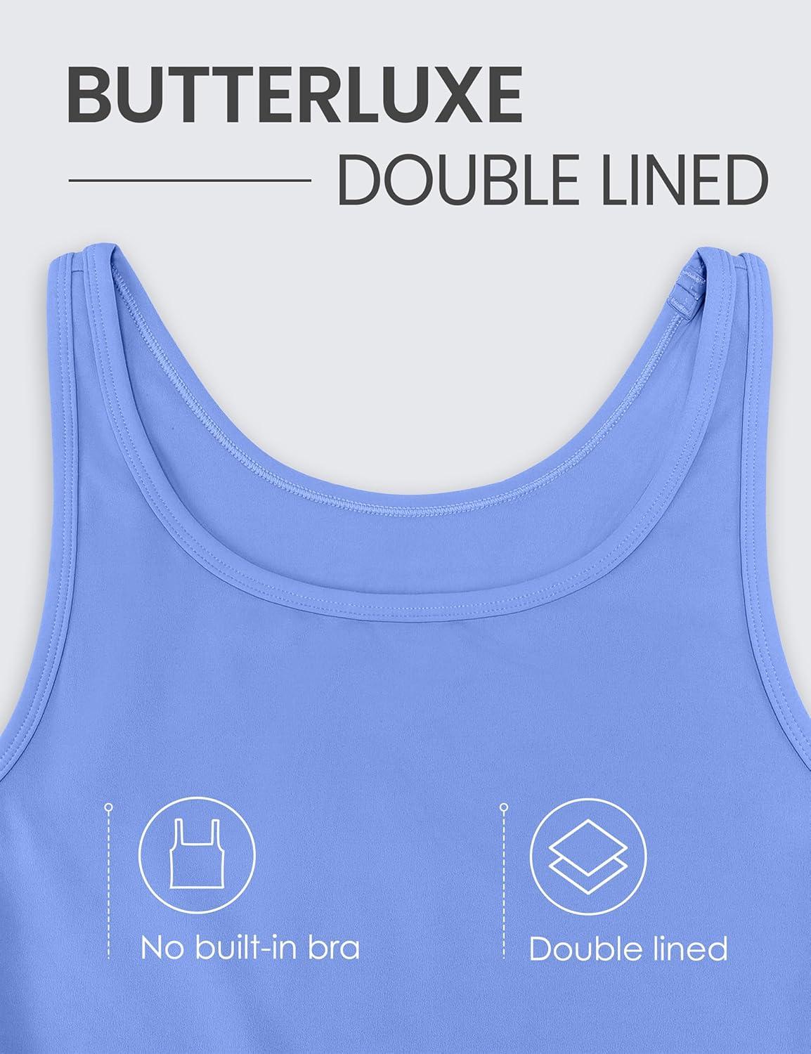imageCRZ YOGA Womens Butterluxe Double Lined Workout Tank Tops Scoop Neck Racerback Cropped Casual Sleeveless ShirtWild Indigo