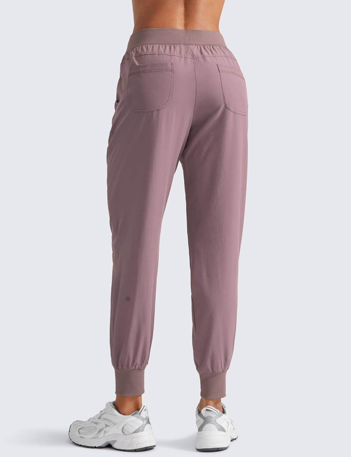 imageCRZ YOGA Womens Lightweight Workout Joggers 275quot  Travel Casual Outdoor Running Athletic Track Hiking Pants with PocketsAntique Bark