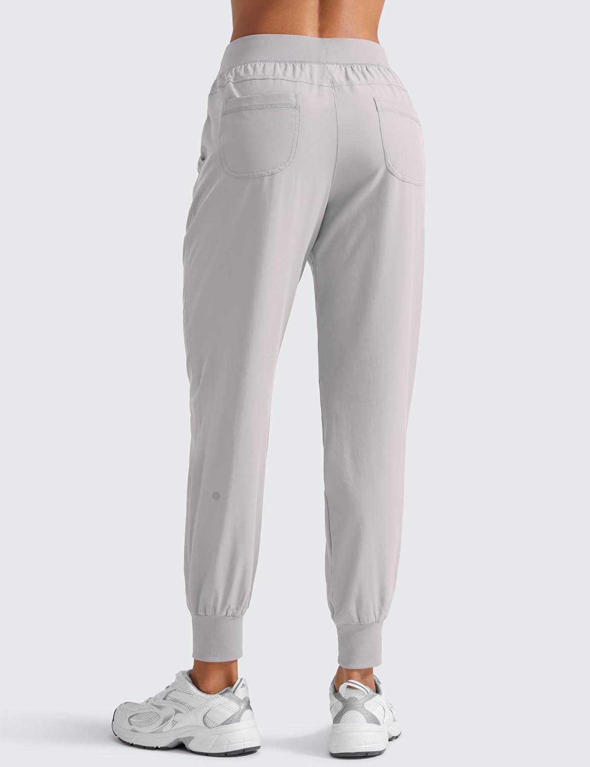 imageCRZ YOGA Womens Lightweight Workout Joggers 275quot  Travel Casual Outdoor Running Athletic Track Hiking Pants with PocketsDark Chrome