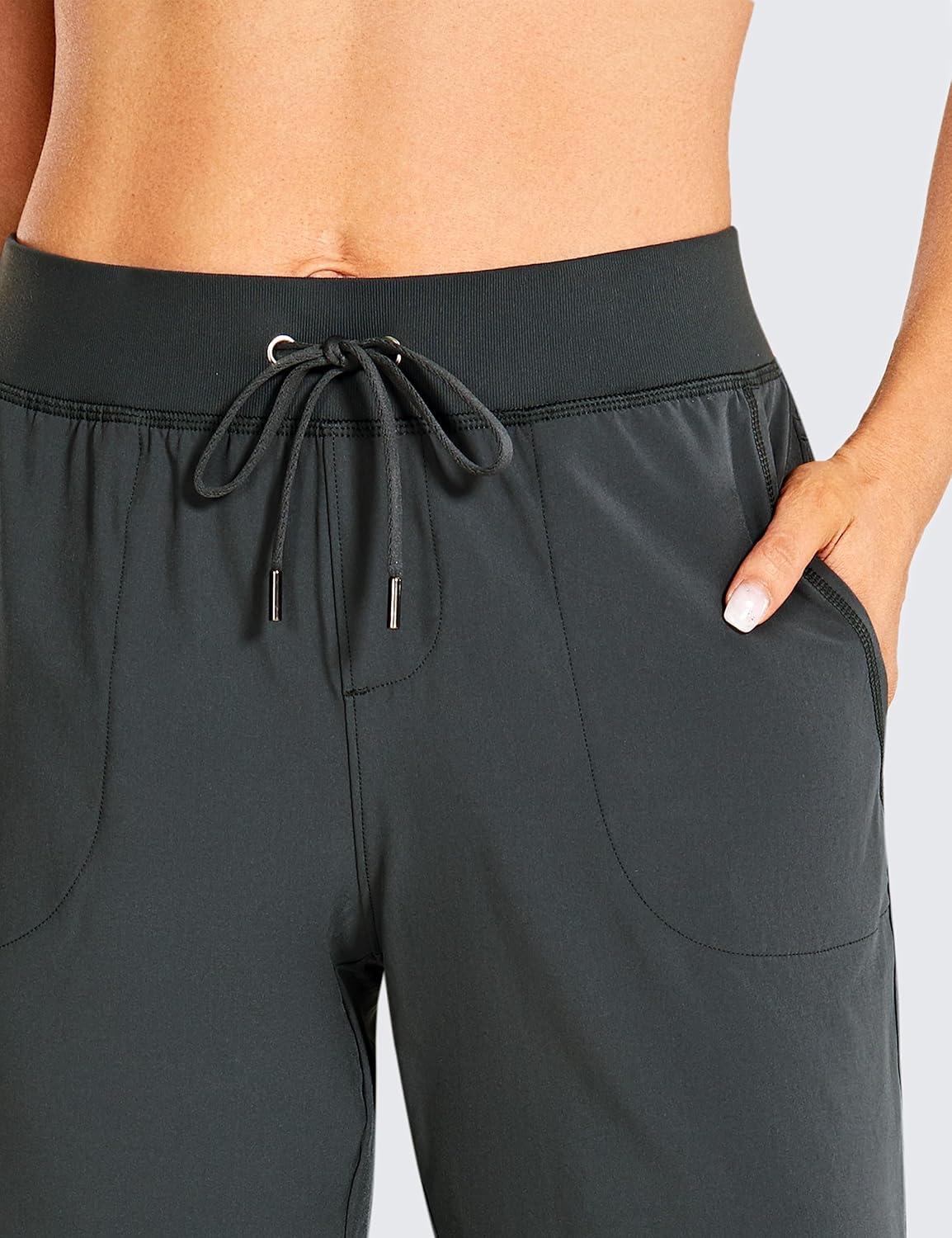 imageCRZ YOGA Womens Lightweight Workout Joggers 275quot  Travel Casual Outdoor Running Athletic Track Hiking Pants with PocketsMelanite