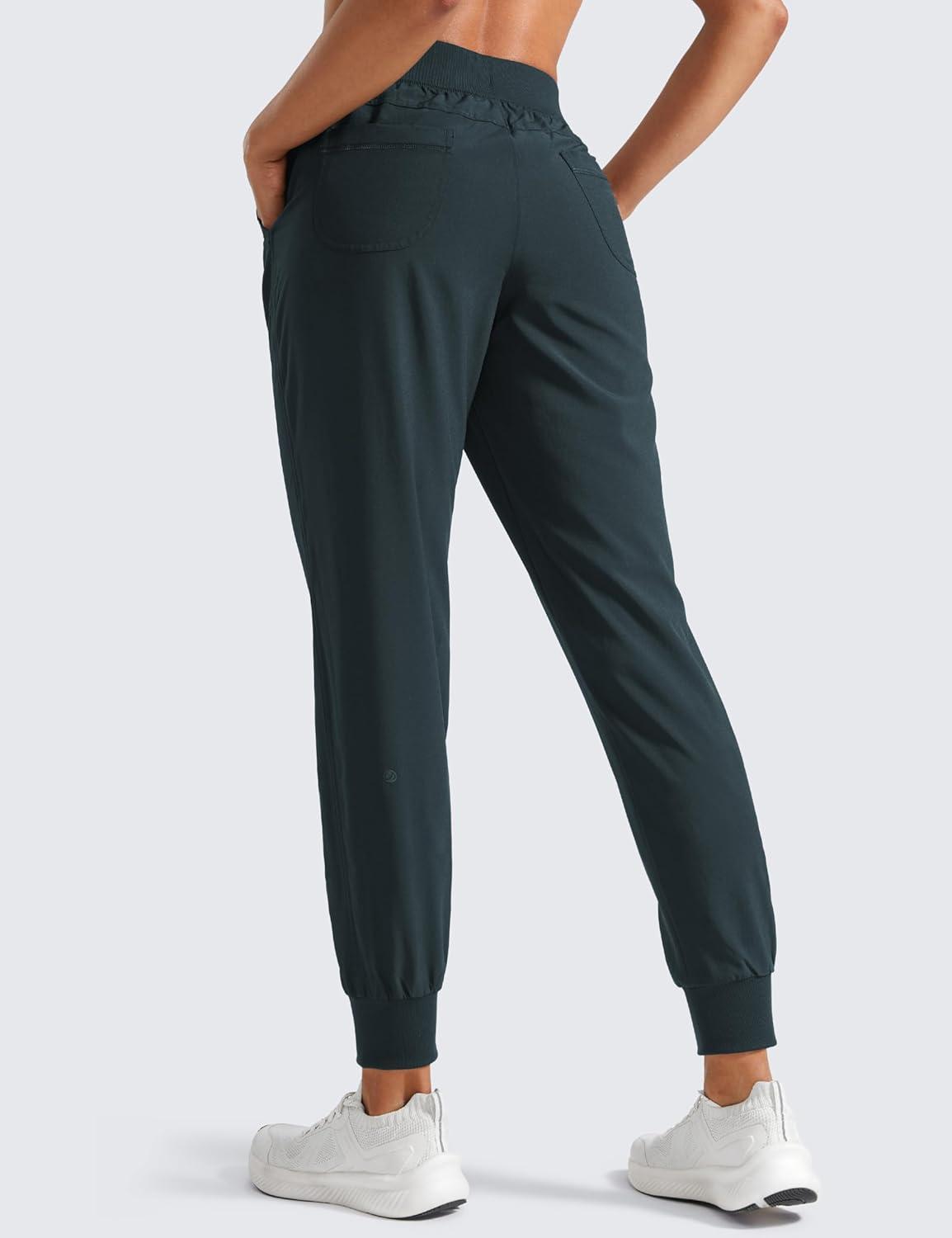 imageCRZ YOGA Womens Lightweight Workout Joggers 275quot  Travel Casual Outdoor Running Athletic Track Hiking Pants with PocketsMelanite