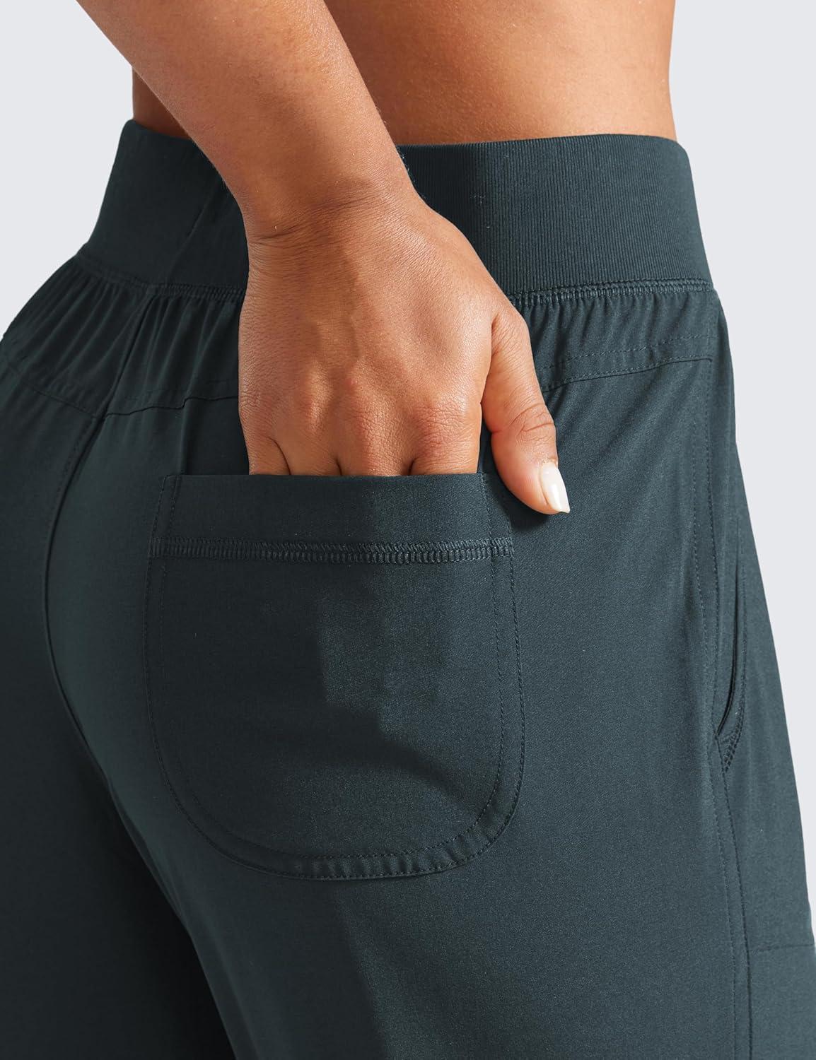 imageCRZ YOGA Womens Lightweight Workout Joggers 275quot  Travel Casual Outdoor Running Athletic Track Hiking Pants with PocketsMelanite