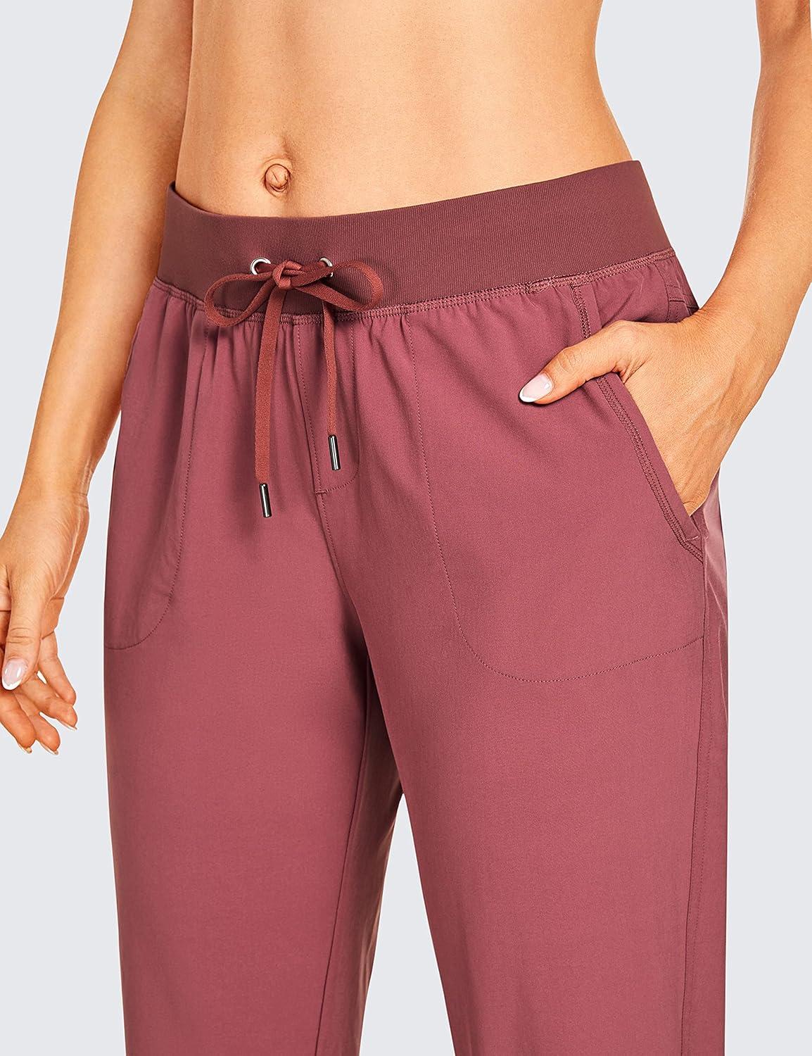 imageCRZ YOGA Womens Lightweight Workout Joggers 275quot  Travel Casual Outdoor Running Athletic Track Hiking Pants with PocketsMisty Merlot