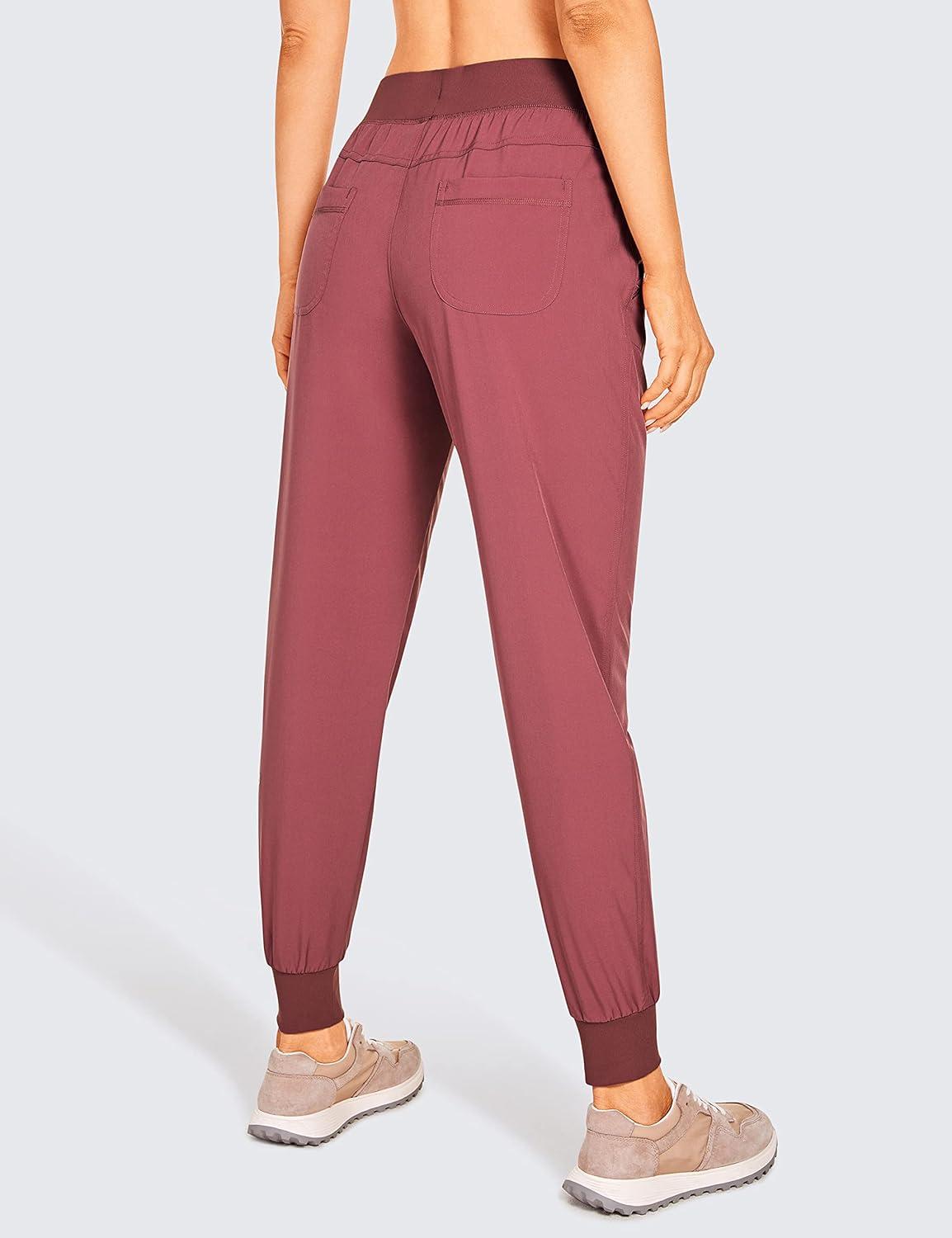 imageCRZ YOGA Womens Lightweight Workout Joggers 275quot  Travel Casual Outdoor Running Athletic Track Hiking Pants with PocketsMisty Merlot