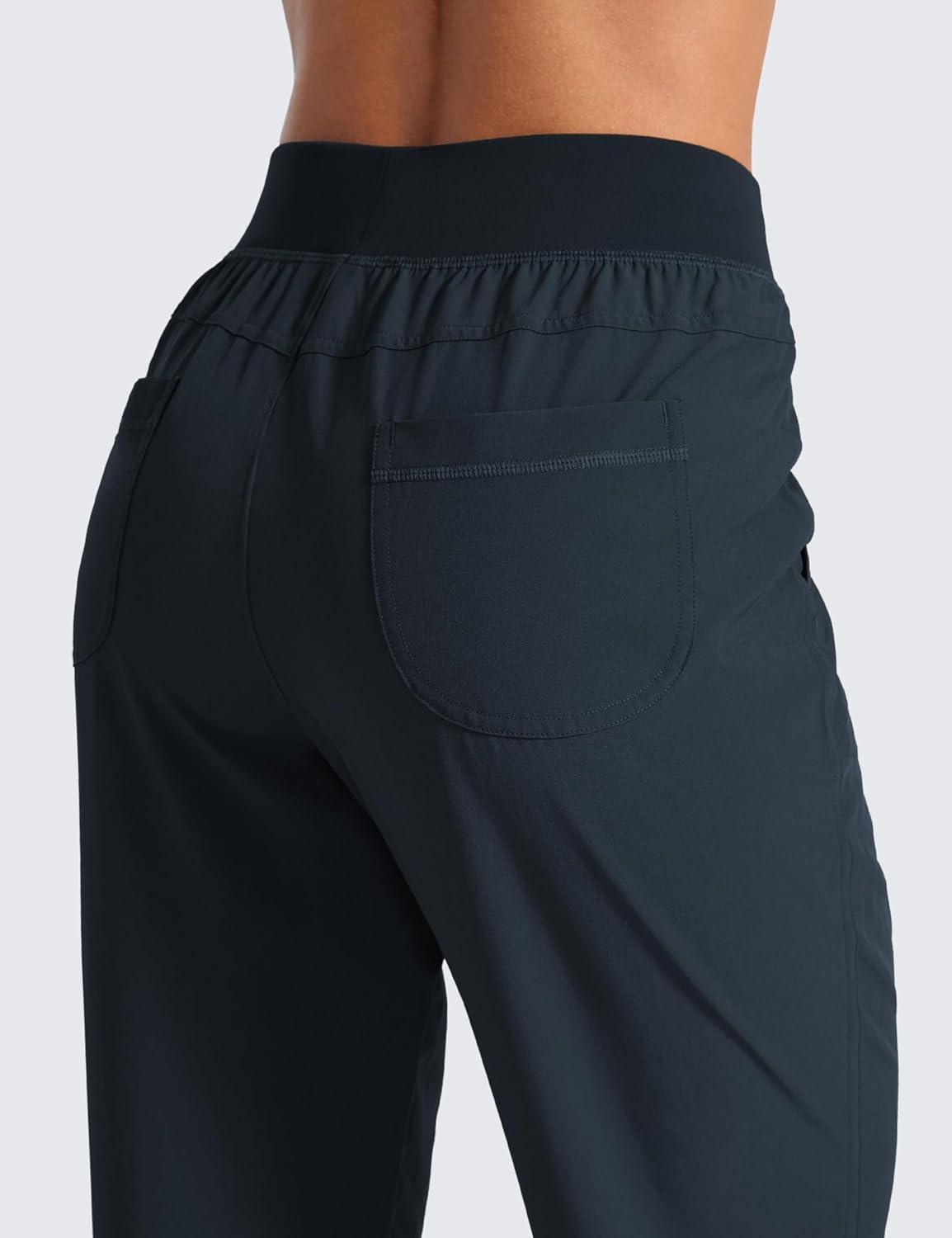 imageCRZ YOGA Womens Lightweight Workout Joggers 275quot  Travel Casual Outdoor Running Athletic Track Hiking Pants with PocketsTrue Navy