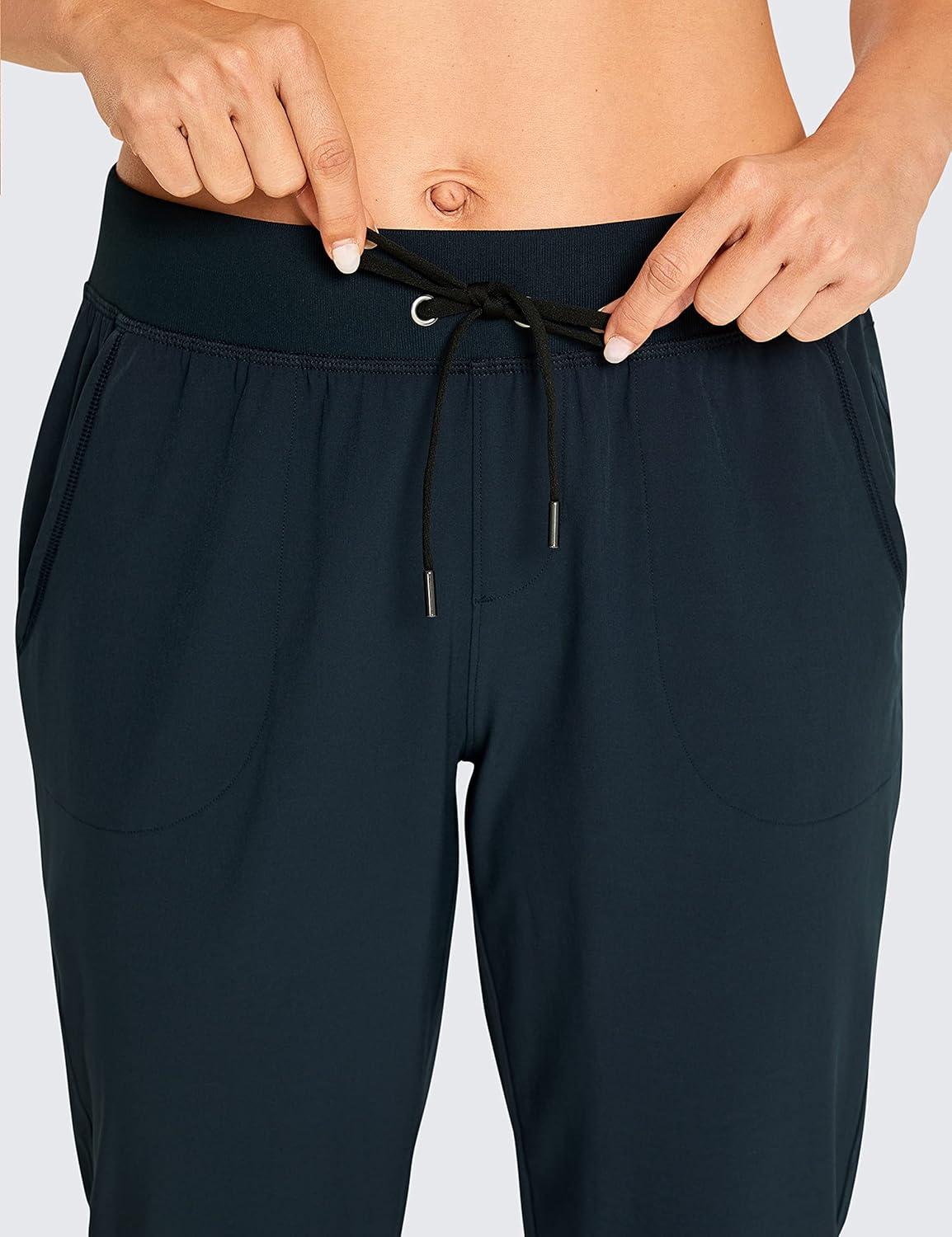 imageCRZ YOGA Womens Lightweight Workout Joggers 275quot  Travel Casual Outdoor Running Athletic Track Hiking Pants with PocketsTrue Navy