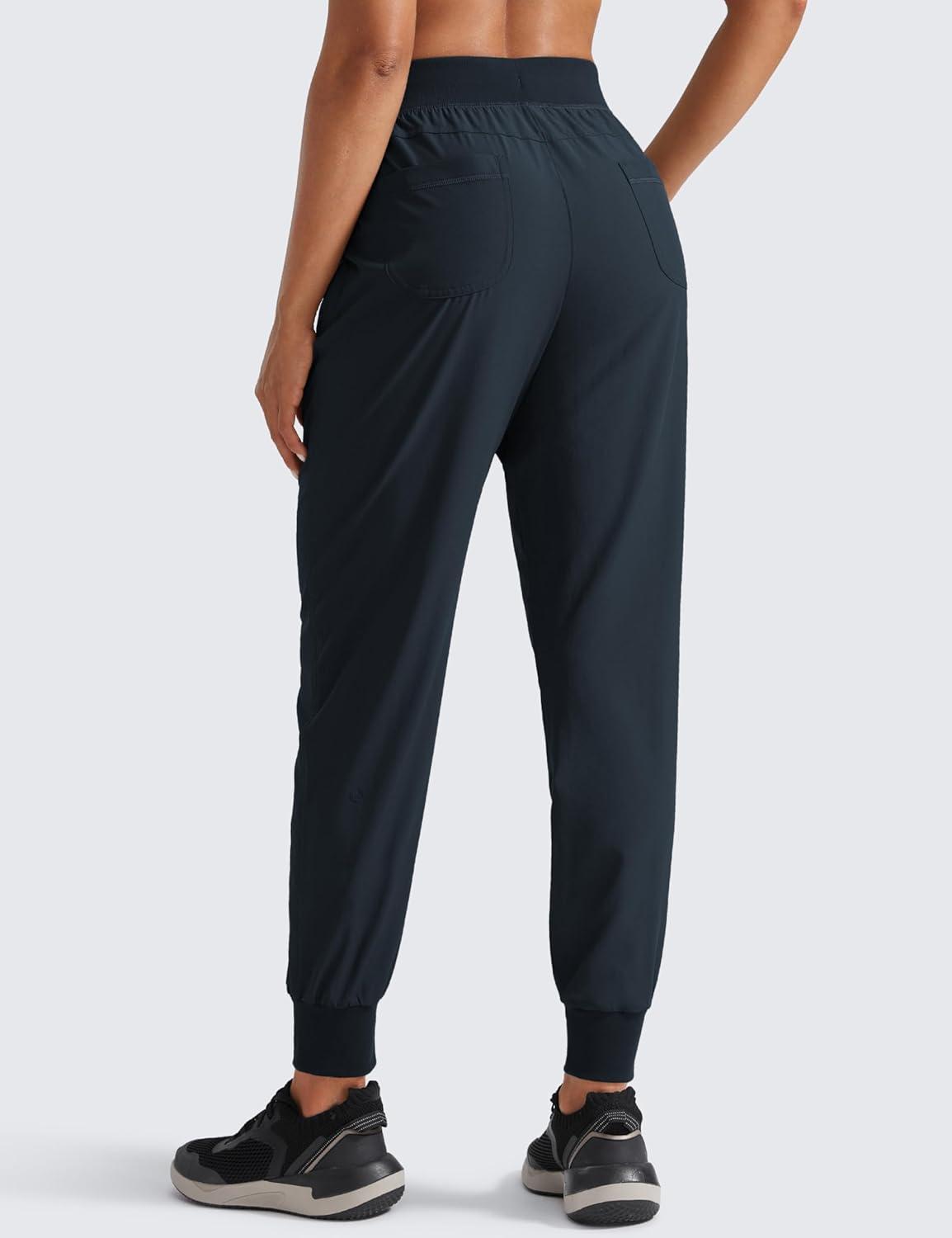 imageCRZ YOGA Womens Lightweight Workout Joggers 275quot  Travel Casual Outdoor Running Athletic Track Hiking Pants with PocketsTrue Navy