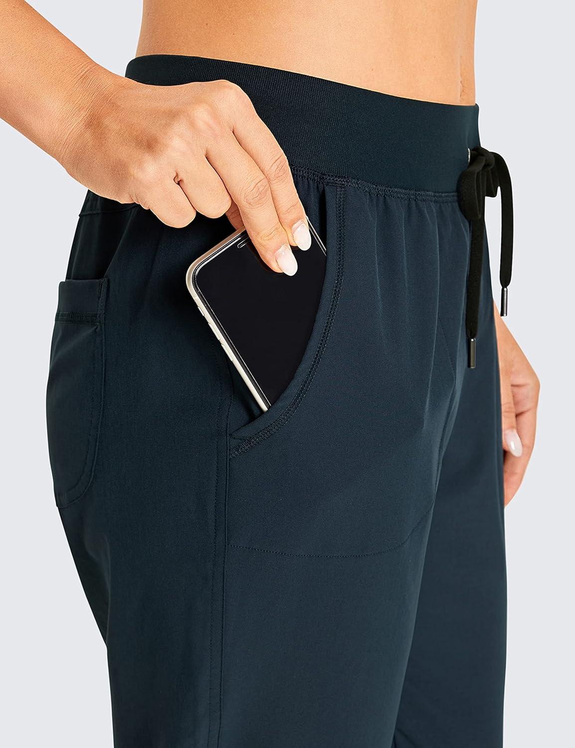 imageCRZ YOGA Womens Lightweight Workout Joggers 275quot  Travel Casual Outdoor Running Athletic Track Hiking Pants with PocketsTrue Navy