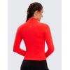 imageCRZ YOGA Butterluxe Womens Cropped Slim Fit Workout Jacket Weightless Track Athletic Full Zip Up Tops with Thumb HolesDark Red
