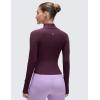 imageCRZ YOGA Butterluxe Womens Cropped Slim Fit Workout Jacket Weightless Track Athletic Full Zip Up Tops with Thumb HolesDeep Purple