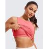 imageCRZ YOGA Butterluxe Womens Racerback High Neck Tank Top  with Built in Bra Workout Padded Yoga Athletic CamisoleRaspberry Sorbet