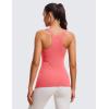 imageCRZ YOGA Butterluxe Womens Racerback High Neck Tank Top  with Built in Bra Workout Padded Yoga Athletic CamisoleRaspberry Sorbet