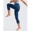 imageCRZ YOGA Girls Butterluxe Athletic Capri Leggings with Pockets  High Waist Kids Teen Workout Active Yoga Pants Dance TightsFrench Navy