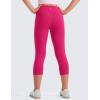 imageCRZ YOGA Girls Butterluxe Athletic Capri Leggings with Pockets  High Waist Kids Teen Workout Active Yoga Pants Dance TightsGranita Pink