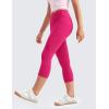 imageCRZ YOGA Girls Butterluxe Athletic Capri Leggings with Pockets  High Waist Kids Teen Workout Active Yoga Pants Dance TightsGranita Pink