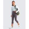 imageCRZ YOGA Girls Butterluxe Athletic Capri Leggings with Pockets  High Waist Kids Teen Workout Active Yoga Pants Dance TightsTornado Grey