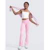 imageCRZ YOGA Girls Butterluxe Crossover Flare Leggings  Kids High Waist V Cross Bell Bottoms Bootcut Lounge Active Yoga PantsPink Peony